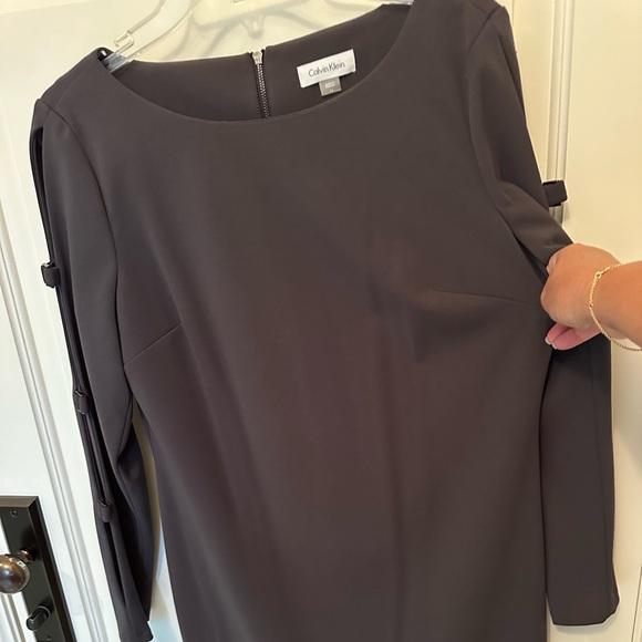 Calvin Klein long sleeve Grey Dress US 14 - Picture 4 of 6